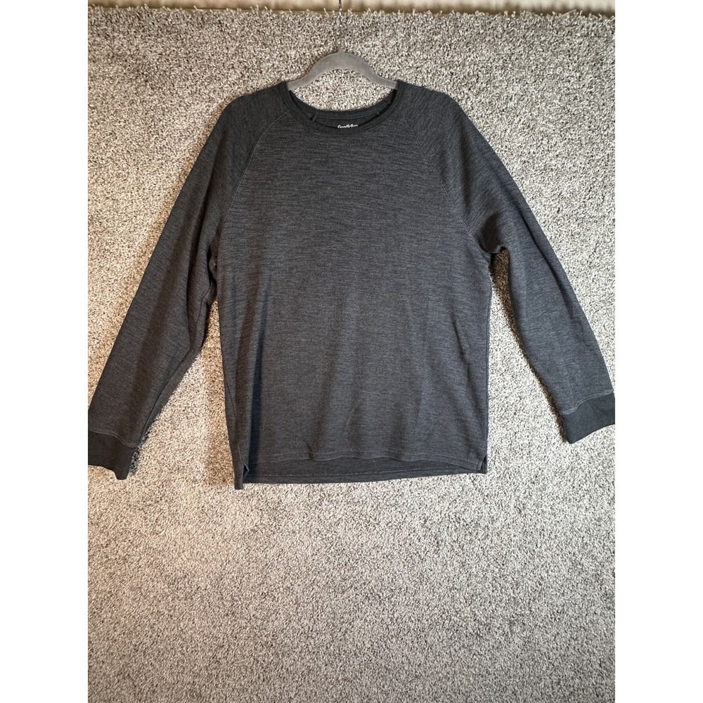 Goodfellow & Co. Textured Crew Neck‎ Shirt Sz L Gray Raglan Pullover Streetwear